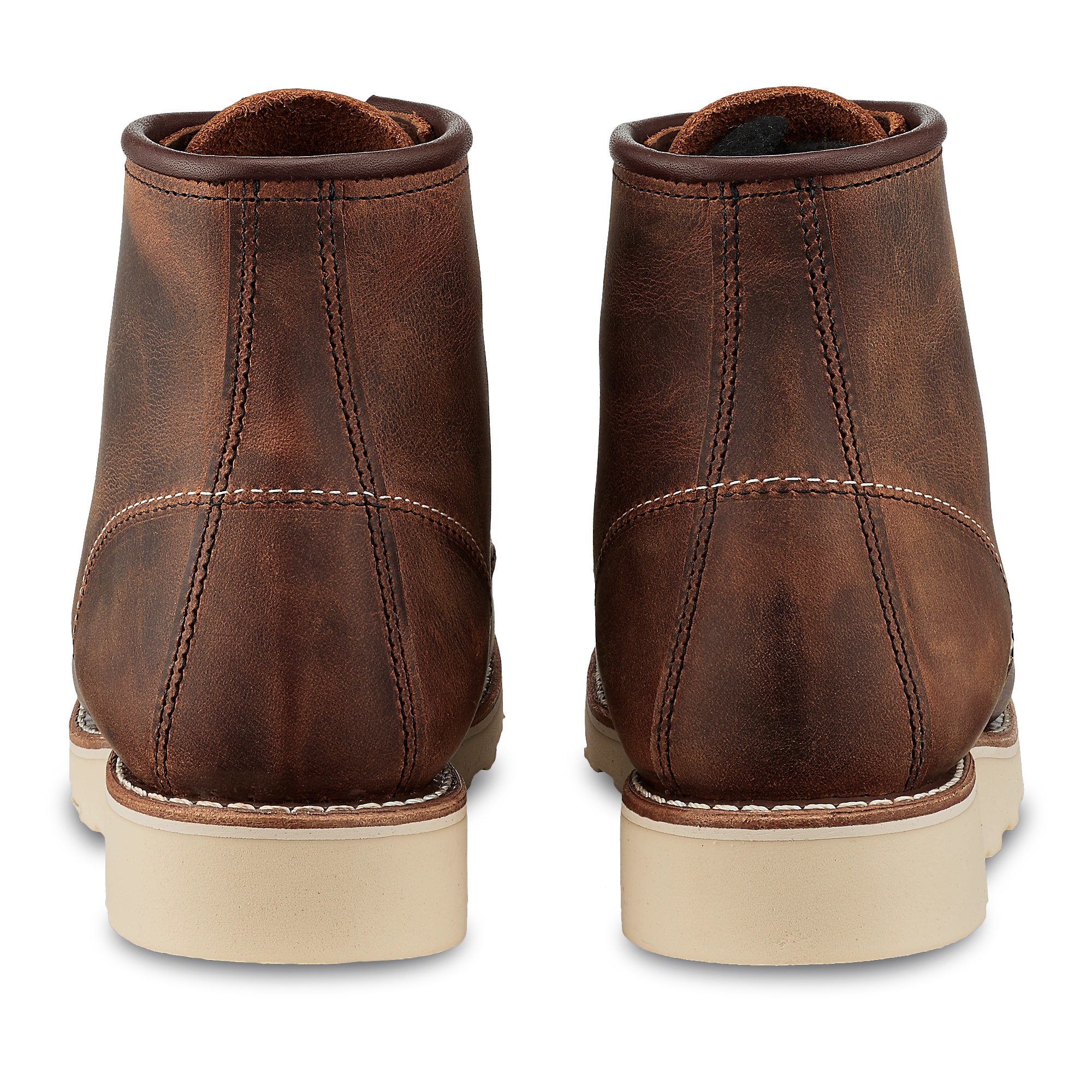 Copper Kicks: 6-Inch Moc Toe Boots for Her. Rough & Tough Style.